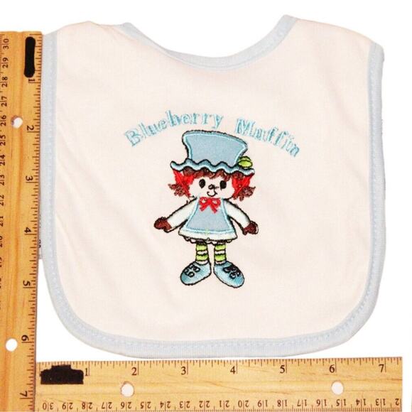 Vintage Blueberry Muffin Baby Bib Feeding Apron - From Strawberry Shortcake 2011 - Picture 2 of 3